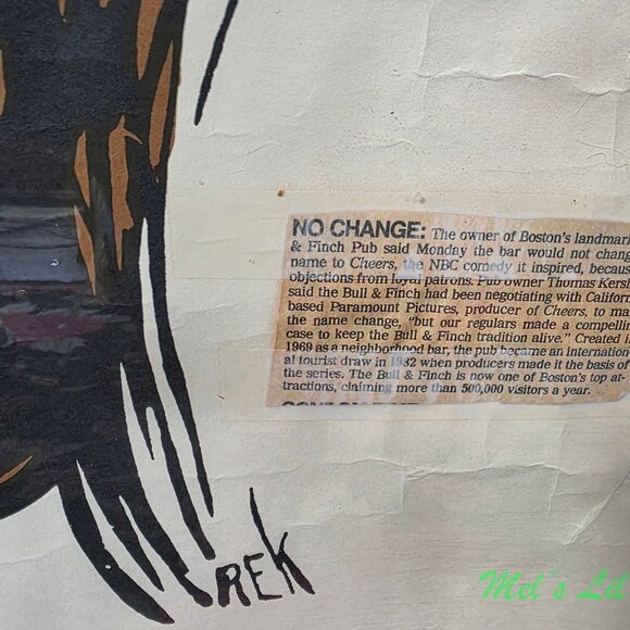 Vintage 1972 Bull & Finch Pub Calendar Poster Cheers - Picture 2 of 5